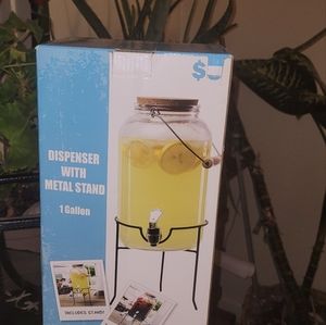 Dispenser with Metal Stand. Lemonade or Wine
